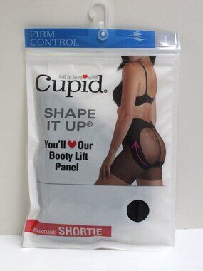 Large Black Cupid Shape It Up Firm Control Waistline Shortie Booty Lift Panty